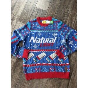 Tipsy Elves‎ Men’s Natural Light Ugly Christmas Sweater Size Medium Natty Light